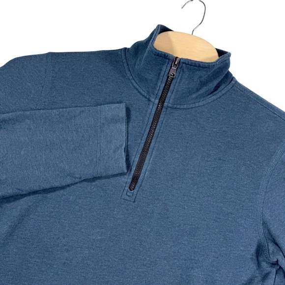 Banana Republic Core Temp Quarter Zip Pullover Mens M Blue Minimalist Casual - Picture 1 of 7